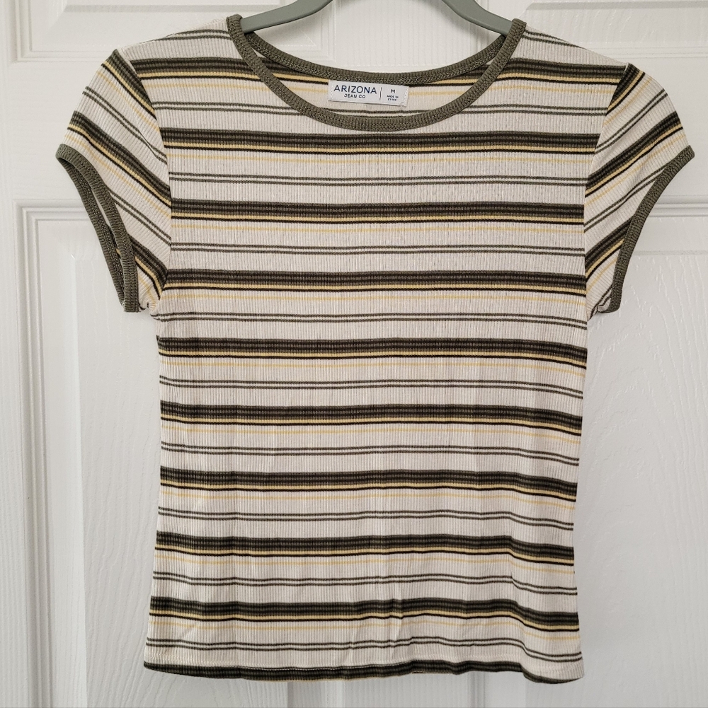 Arazona Jean Ribbed Knit Crop Top Size Medium